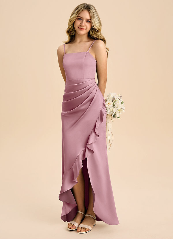 Azazie Buzzy Junior Klä av Tubklänning i Stretch Satin Plisserad image1