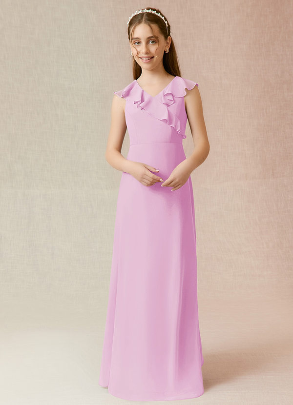 Vestidos De Dama De Honor Junior De Chiffón Asimétricos Azul Royal main image 1