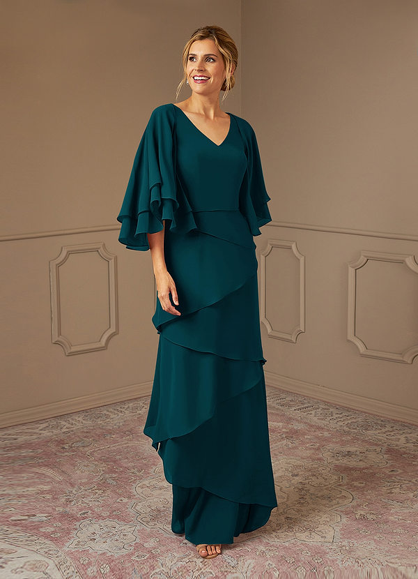 Azazie OHara Abiti da Mamma Sposa Abito A-Line in Chiffon con Scollo a V Pino image1