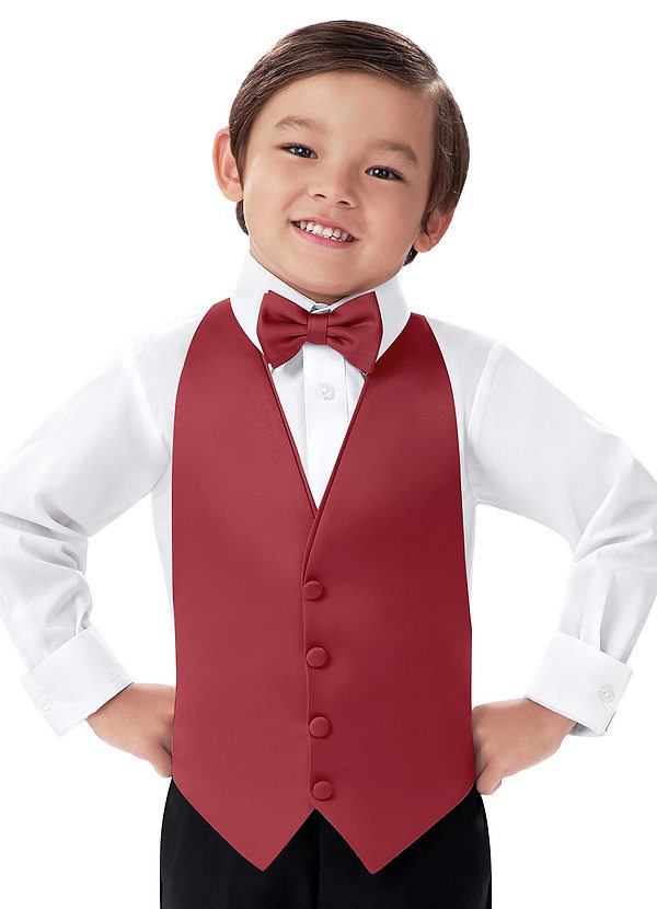 front Kamizelka z matowej satyny dla chłopców