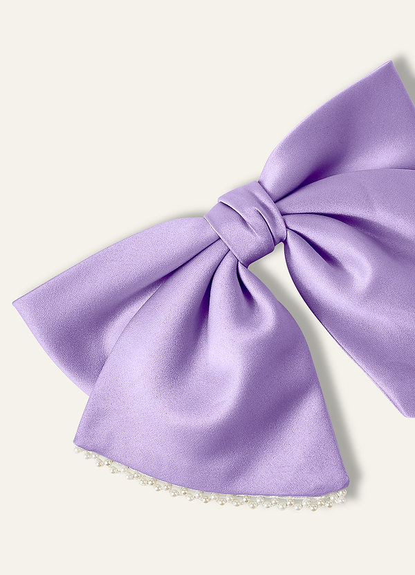 front Matching Color Satin Pearl Bow Hair Clip