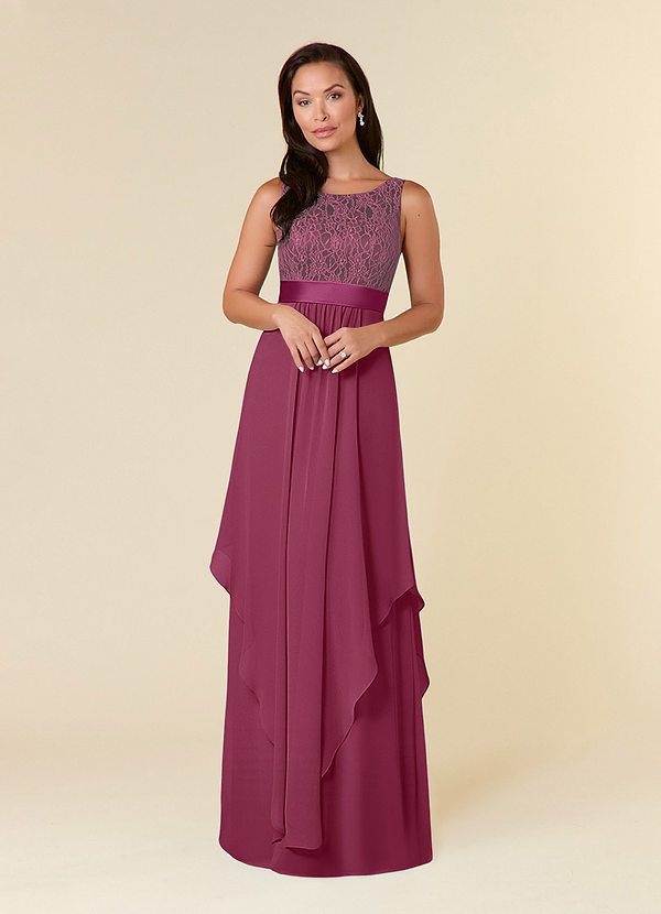 Azazie Xella Mother of the Brides Dresses Mulberry A-Line Lace Chiffon Dress image1