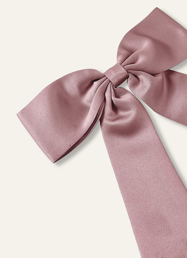 front Matching Color Satin Bow Hair Clip