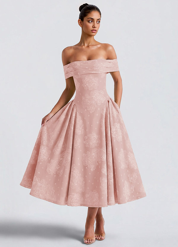 Miranda Powder Pink Midi Dress image1