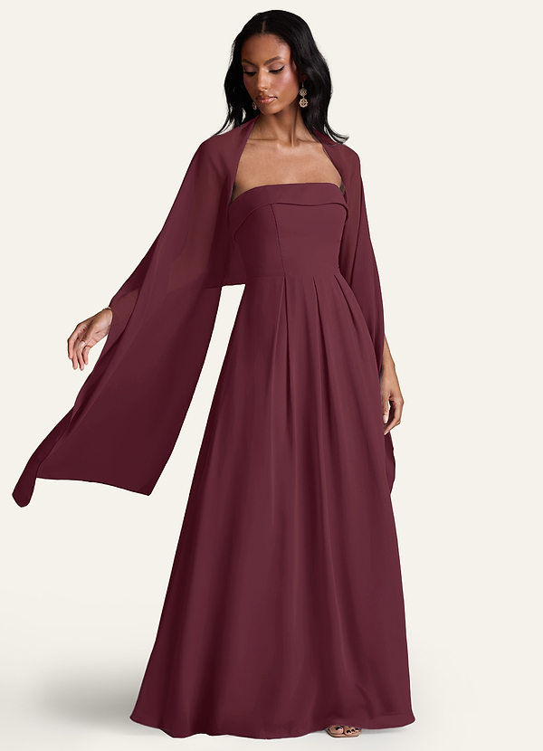 front Azazie Farblich Passender Chiffon-Schal