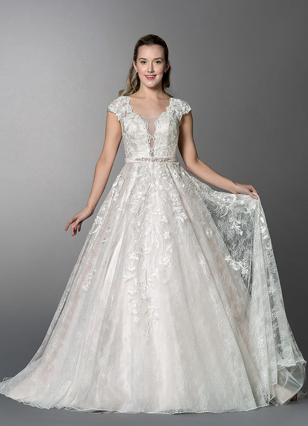 Azazie Augusta BG Wedding Dress - Diamond White/Ecru | Azazie