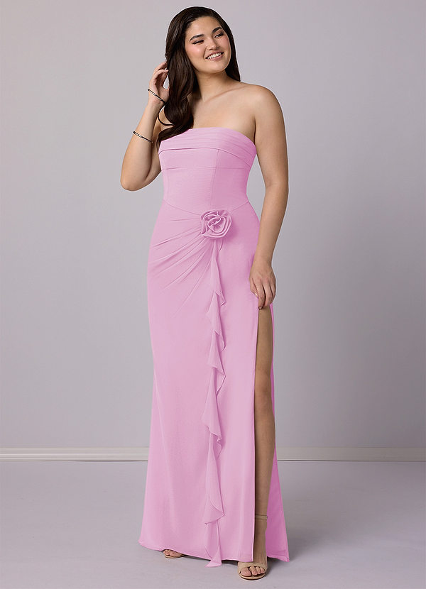 Barbie ♥ Azazie Bridesmaid Dresses Sheath Strapless Chiffon Floor-Length Dress image1