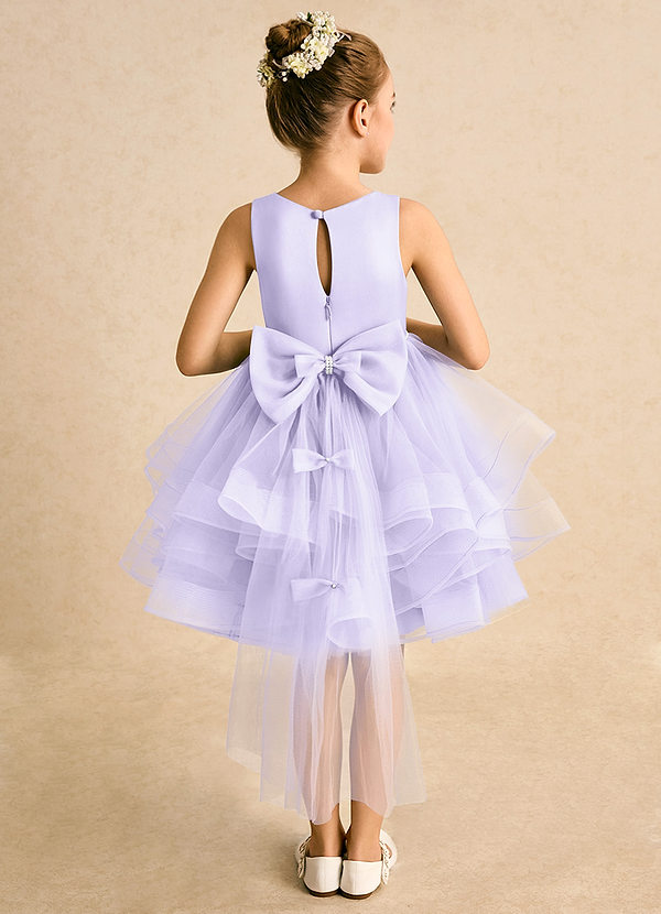 Azazie Tinie Flower Girl Dresses Lilac Ball-Gown Bow Tulle Dress image1