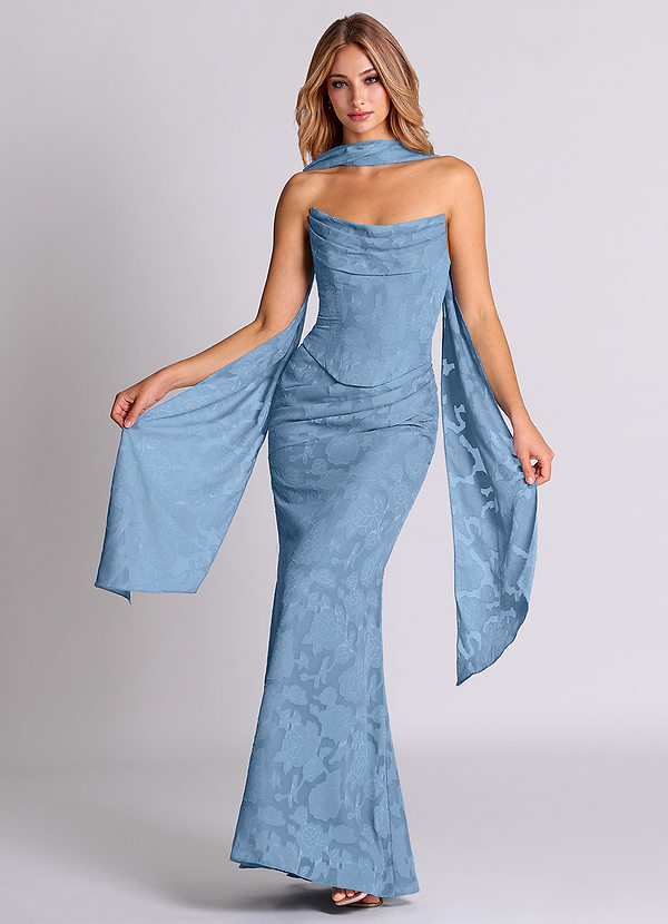 Azazie Sorrel Suknie dla druhen Syrena Gorset Kwiatowe wypalenie Do ziemi Sukienka image1