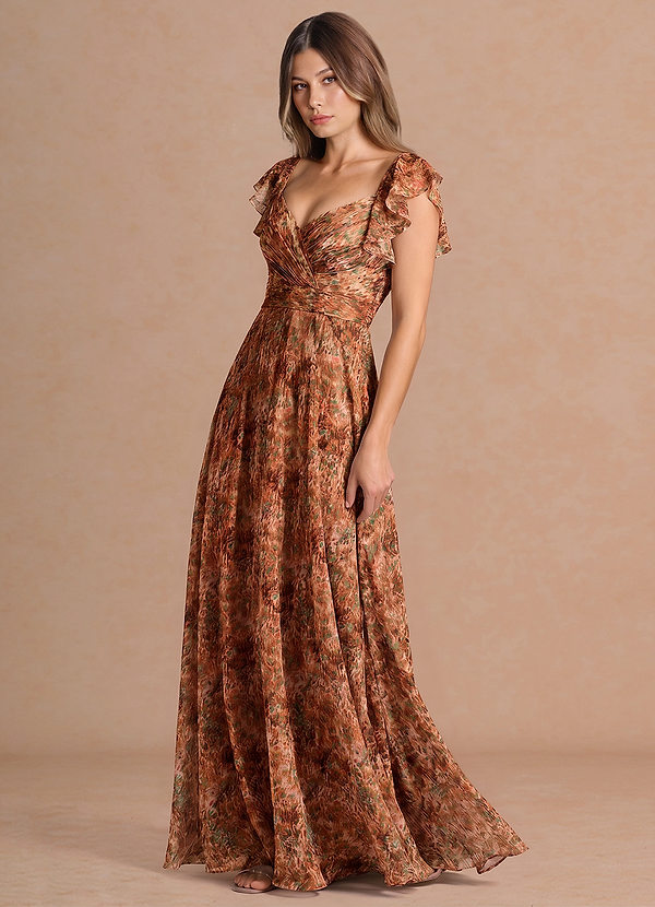 Robe Maxi Floral Orange Leilani image1