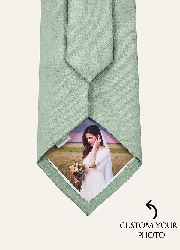 front Matte Satin Custom Photo Tie –  Matching Fabric Personalized Ties
