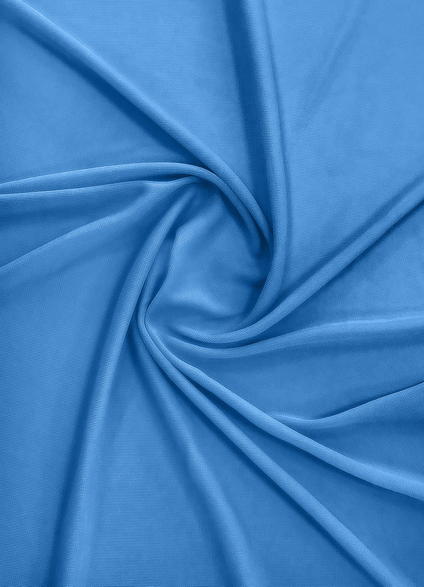 front Azazie Blue Jay Stretch Mesh Fabric By the Yard