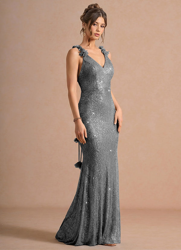 Elorae Silver Black Maxi Dress image1
