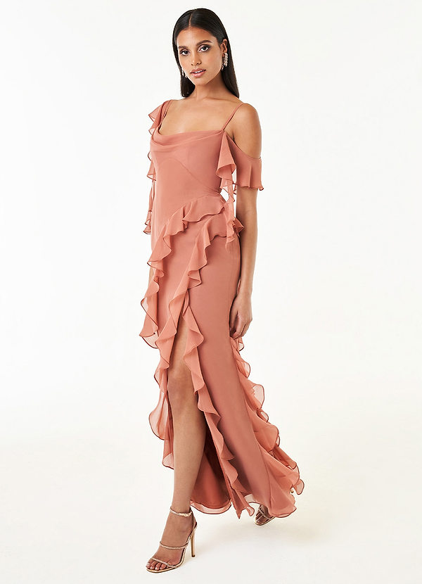 Francesca Copper Ruffle Gown image1