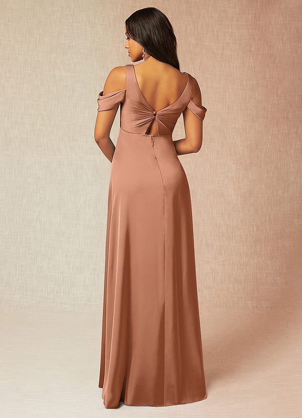 back Azazie Rhea Stretch Satin Dress
