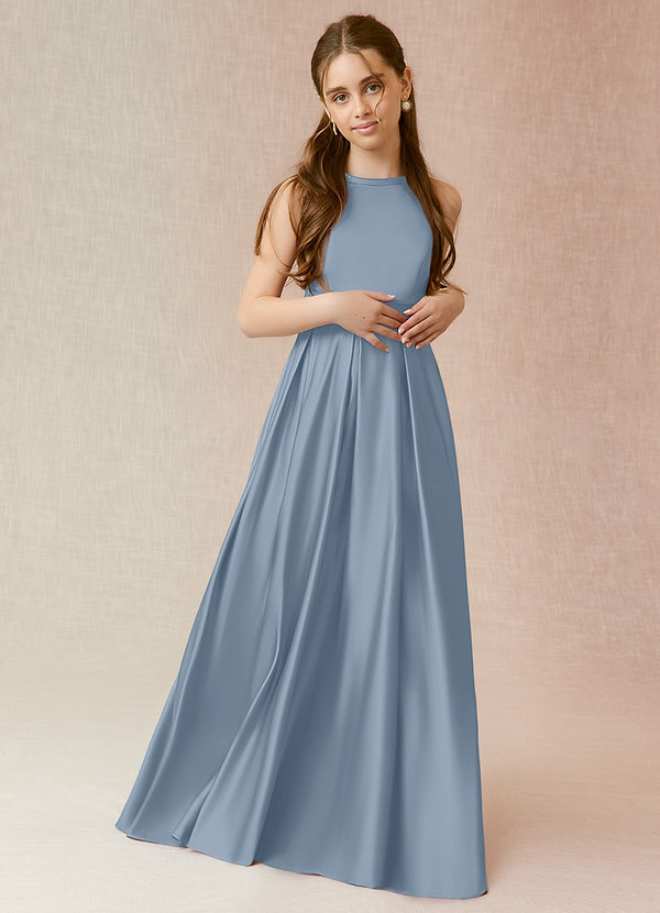 Dusty Blue Azazie Arianthe JBD Junior Bridesmaid Dresses Azazie — free download