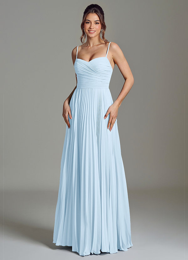Azazie Catie Bridesmaid Dresses Sky Blue A-Line Sweetheart Neckline Chiffon Dress image1