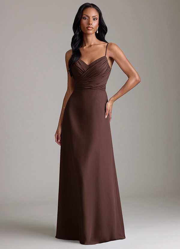 Azazie Kali Brudtärneklänningar Klä av A-Linje i Chiffong Plisserad Ganache image1