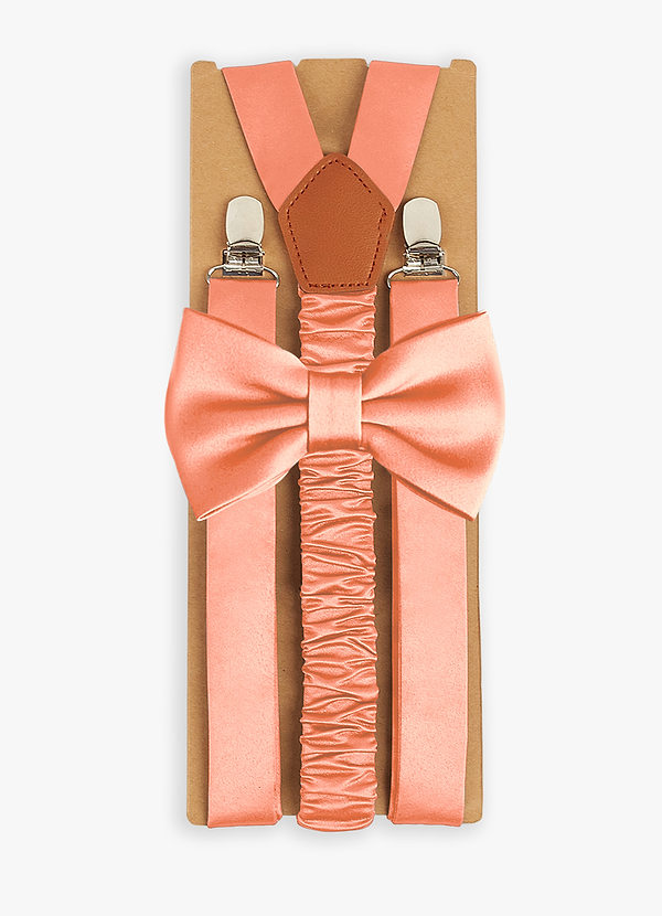 front Matching Matte Satin Bow Tie & Suspenders Set
