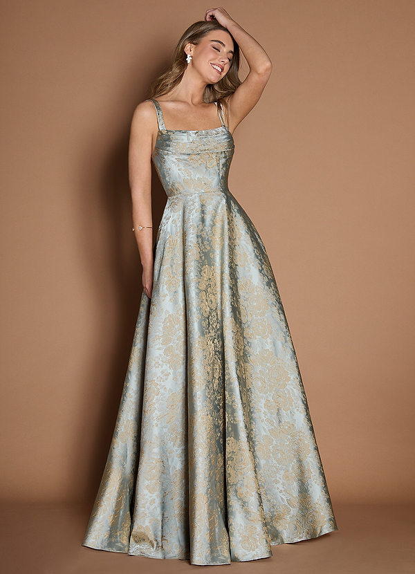 Lilla Vintage Blue Maxi Dress front