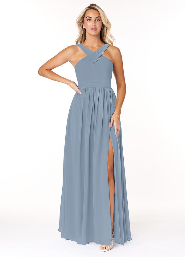 Dusty Blue Azazie Elvira Bridesmaid Dresses Azazie