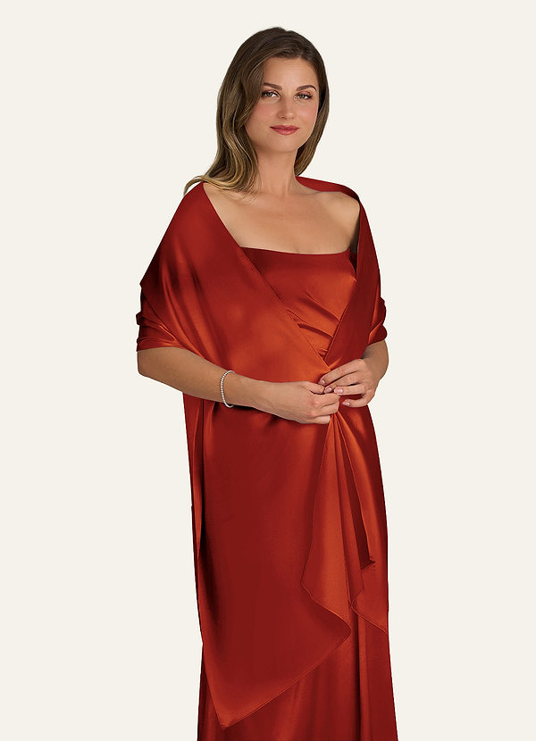 front Azazie Chal De Satén Metalizado En Colores A Juego