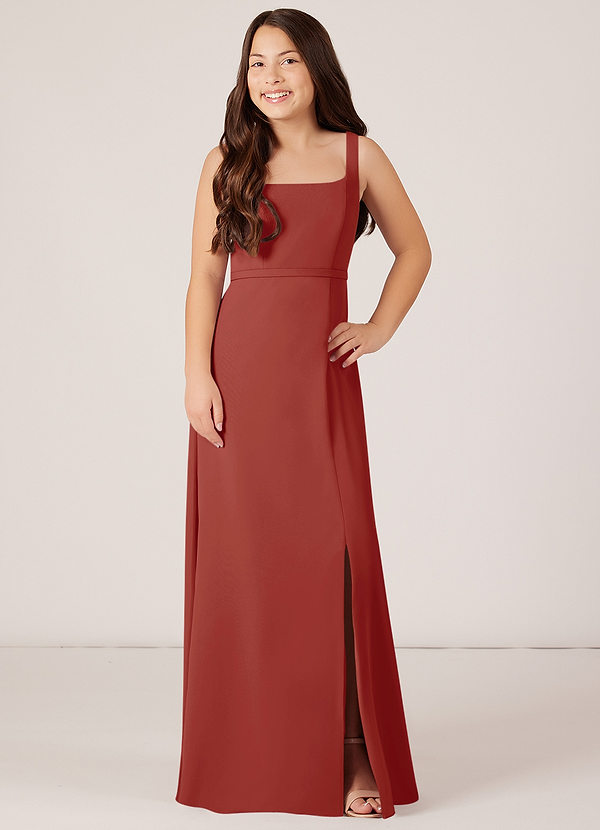 Vestidos De Dama De Honor Junior De Tul A La Altura De Té Terracota main image 0