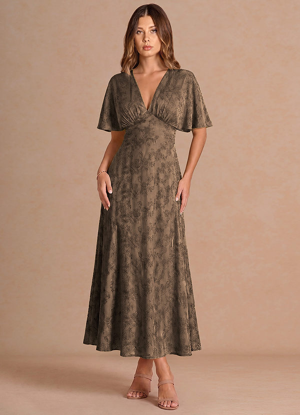 Prunelle Coffee Brown Maxi Dress image1