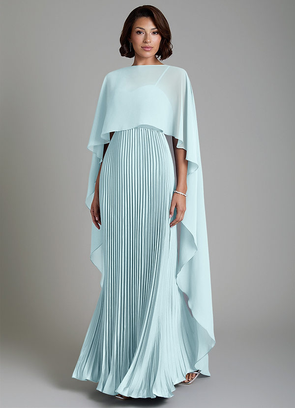 Micah Bridesmaid Dresses Cloud Blue A-Line Corset Stretch Satin Convertible Dress image1