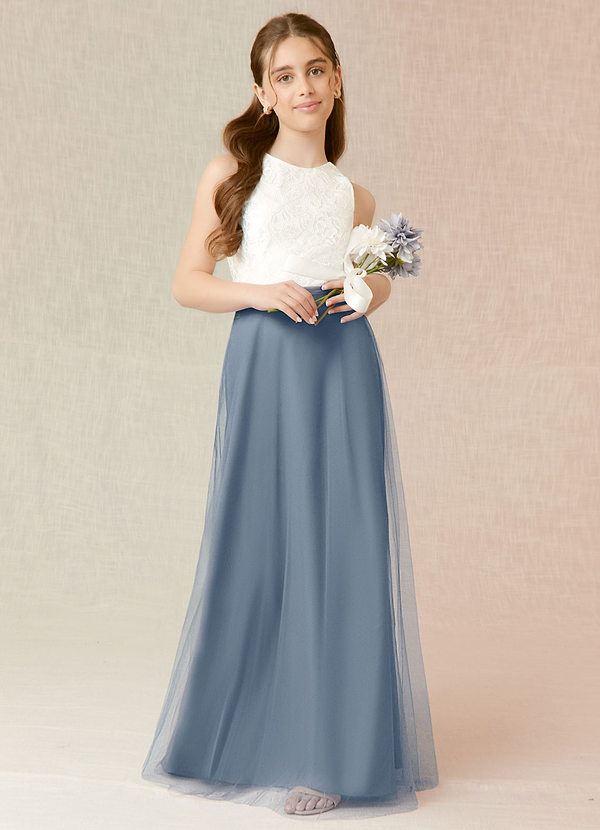 Azazie Albertine Junior Twilight A-Line Lace Chiffon Dress image1