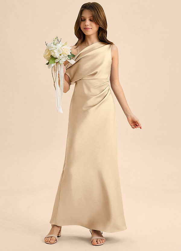 Azazie Emerson Junior Klä av Tubklänning i Stretch Satin Av axeln image1