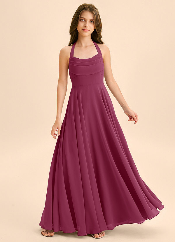 Azazie Kady Junior Mulberry A-Line Sweetheart Neckline Chiffon Dress image1