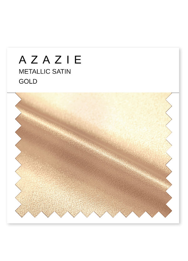 front Azazie Gold Metallic Satin Swatch