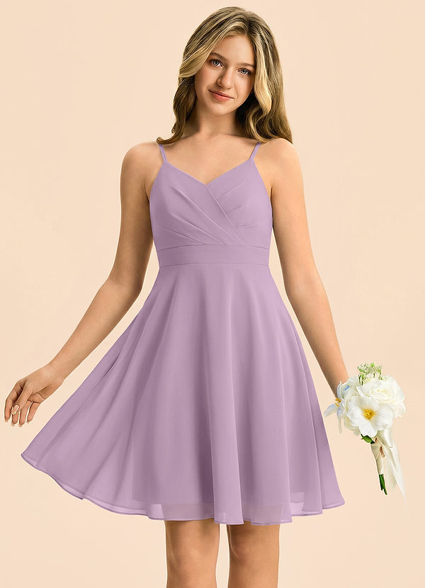 Avelina Junior Vestido Glicinia de Gasa de Corte en A con Plisado image1