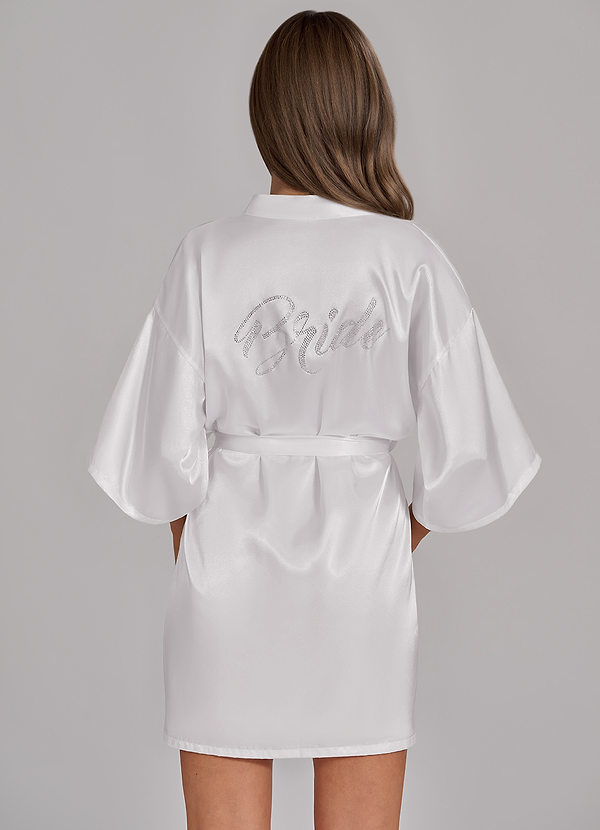 Bride Satin Rhinestone Robe front