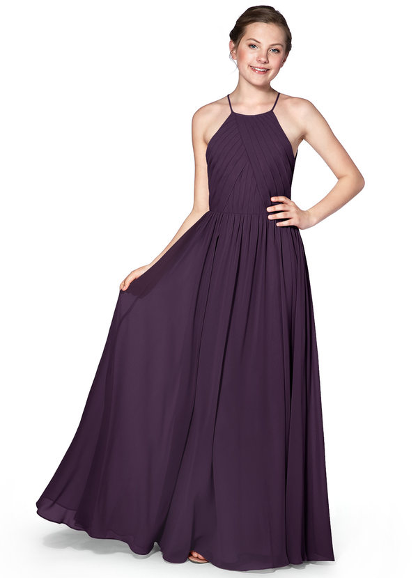 Plum Azazie Jessamy JBD Junior Bridesmaid Dresses | Azazie