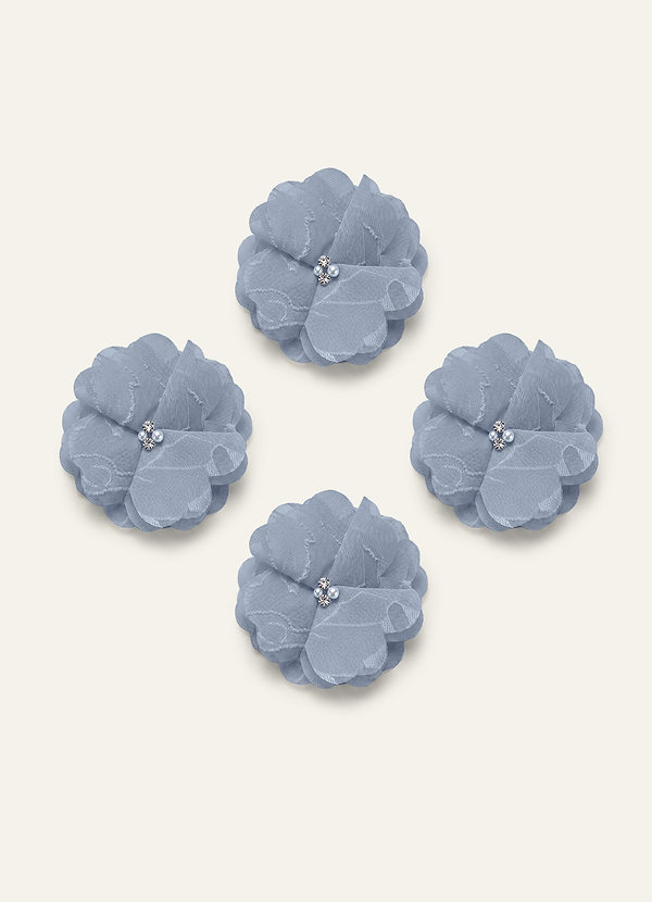 front Four-Piece Matching Color Floral Burnout Hair Clip Set