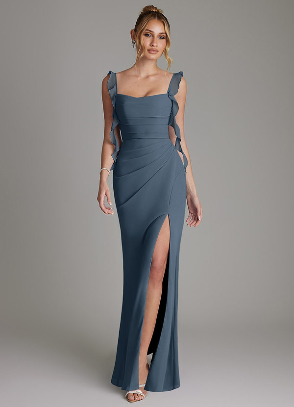 Azazie Jessamine Bridesmaid Dresses Neptune Mermaid Corset Chiffon Dress image1