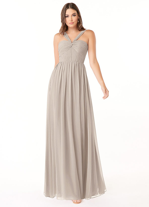 Azazie Dionne Bridesmaid Dresses Frost A-Line Corset Chiffon Dress image1