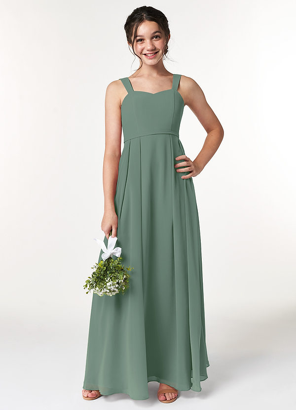 Azazie Simoan Junior Eucalyptus A-Line Sweetheart Neckline Chiffon Dress image1