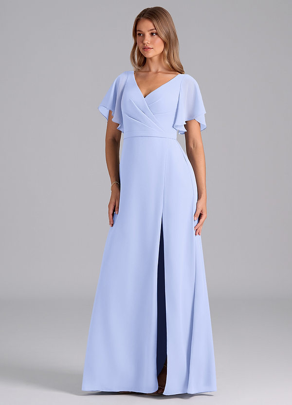 Azazie Ambrosia Bridesmaid Dresses Lavender A-Line Pleated Chiffon Dress image1