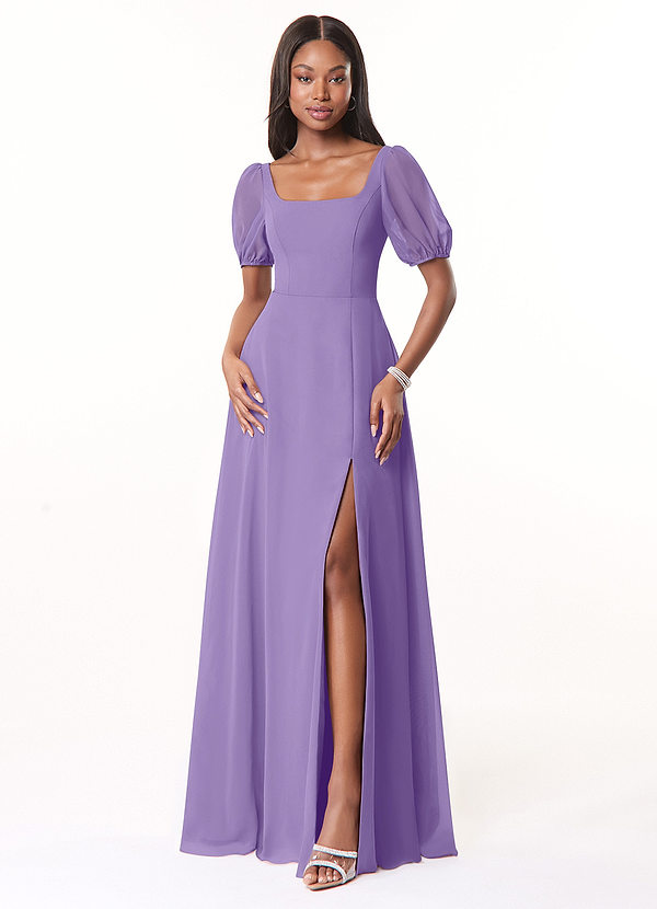 Azazie Alani Bridesmaid Dresses Tahiti A-Line Square Neckline Chiffon Dress image1