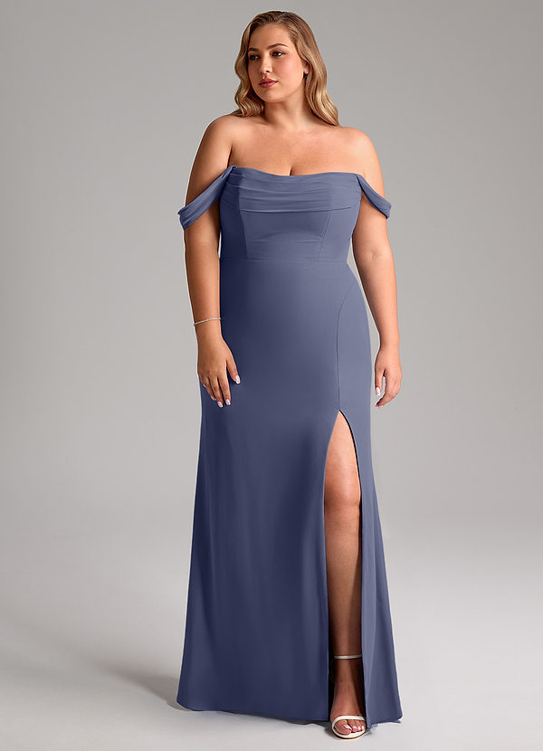 Azazie Saige Vestidos Dama de Honor Vestido de Tormenta de Gasa de Corte en A Convertible con Vestidos sin tirantes image1