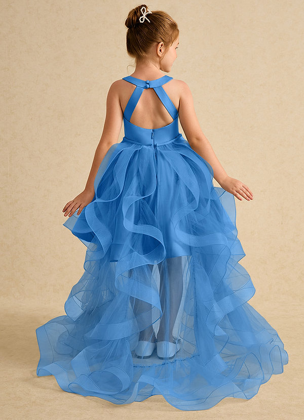 Azazie Julietta Robes de Fillette d'Honneur Robe Princesse en Tulle Convertible Geai Bleu image1