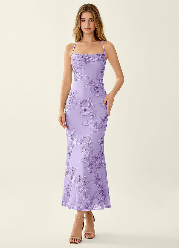 Octavenlly Lilas Invitée de mariage en dentelle et maille image1
