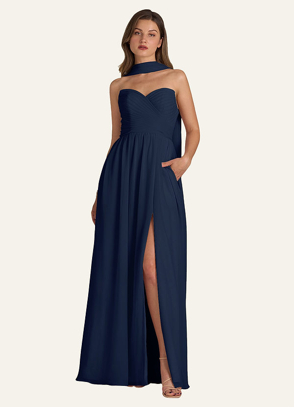 front Azazie Bufanda de gasa de color a juego