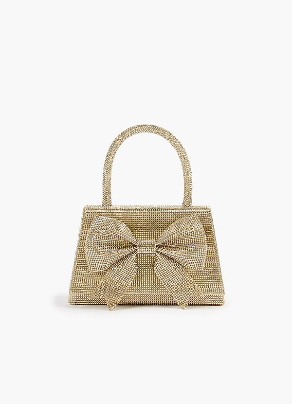 front Rhinestone Embellished Bow Handbag