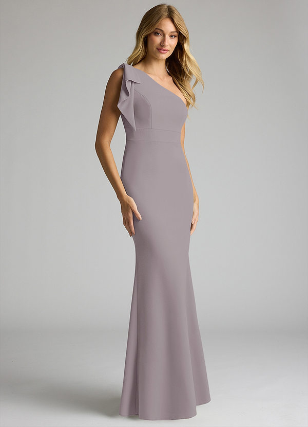 Azazie Rinna Bridesmaid Dresses Dusk Mermaid One Shoulder Stretch Crepe Dress image1