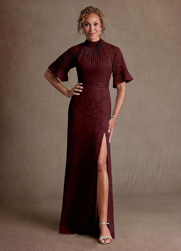 Azazie Hypatia Suknie dla Matki Panny Młodej Osłona Pofałdowany Kwiatowe wypalenie Długość podłogi Sukienka image1