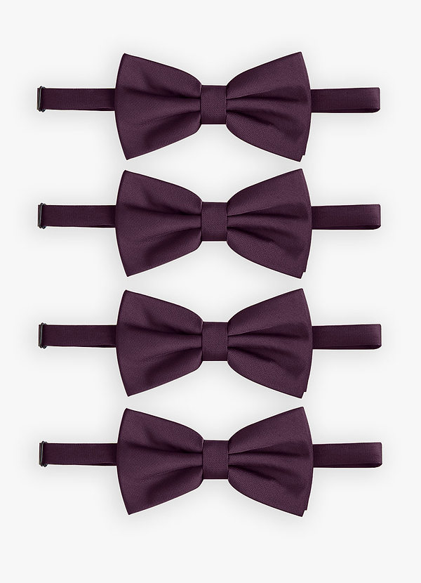 front Adjustable Stretch Satin Bow Tie – 4-Piece Set
